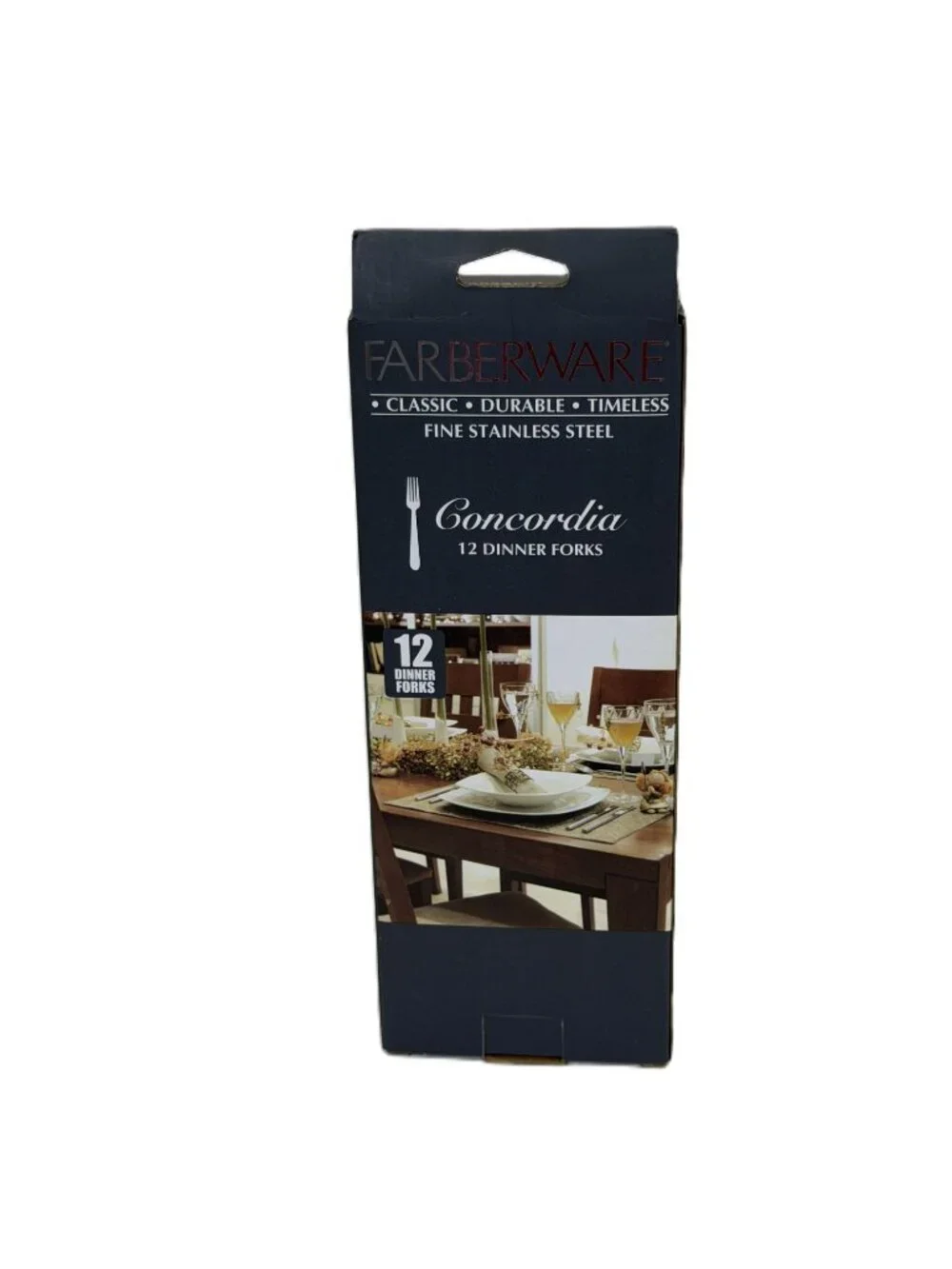 Farberware 12 Dinner Forks Fine Stainless Steel Silver Flatware New in Box